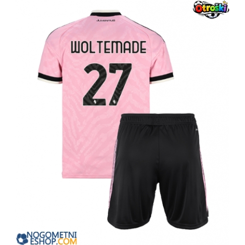 Otroški Nogometni dresi Juventus Nick Woltemade #27 Gostujoči 2026-27 Kratek Rokav (+ Kratke hlače)